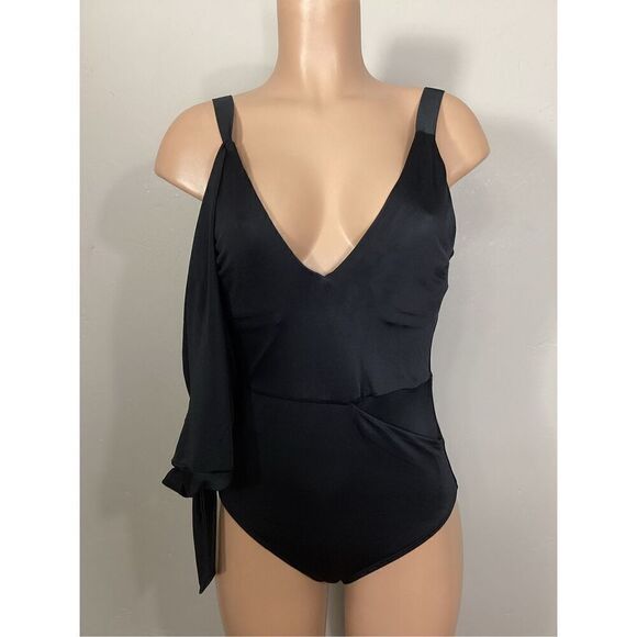 New. HAH (Hot As Hell) black wrap one piece swimsuit. Large. Retails $189 - Picture 5 of 12